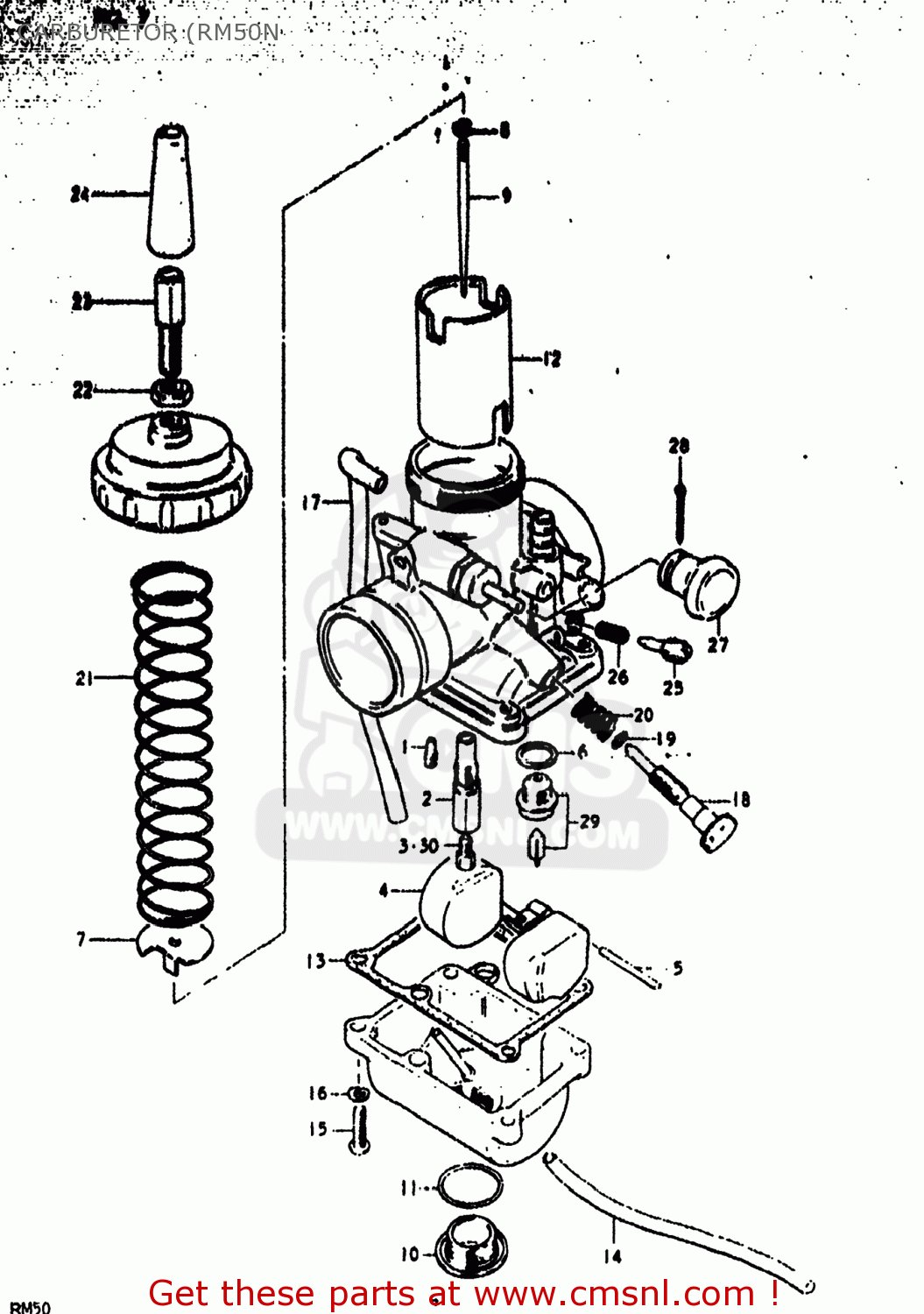 CARBURETOR (RM50N RM50 1978 (C) USA (E03)