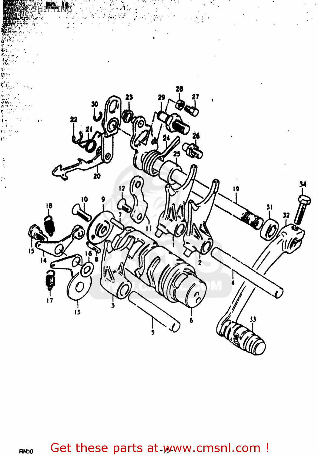 GEAR SHIFTING RM50 1978 (C) USA (E03)