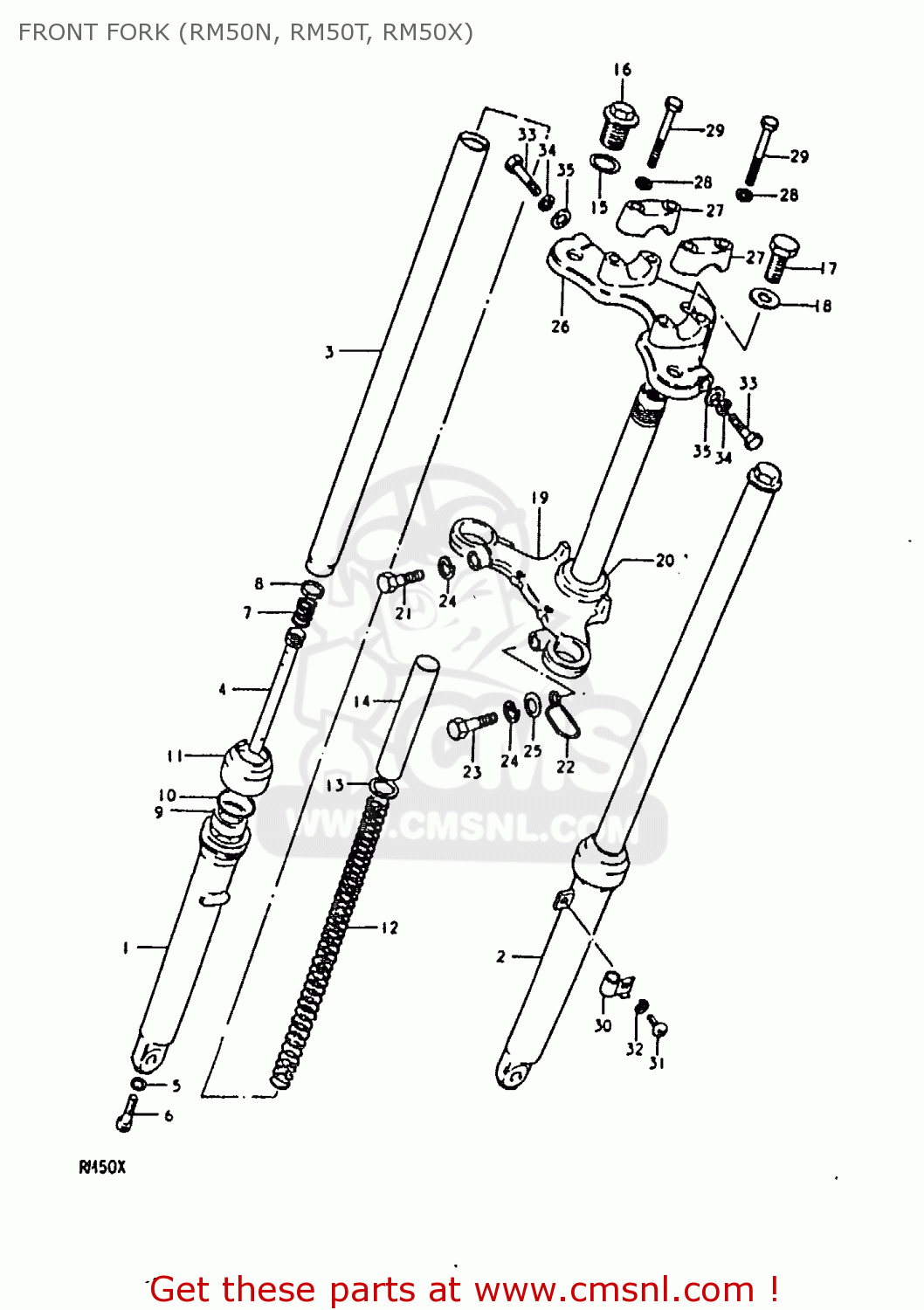 FRONT FORK (RM50N, RM50T, RM50X) RM50 1978 (C)
