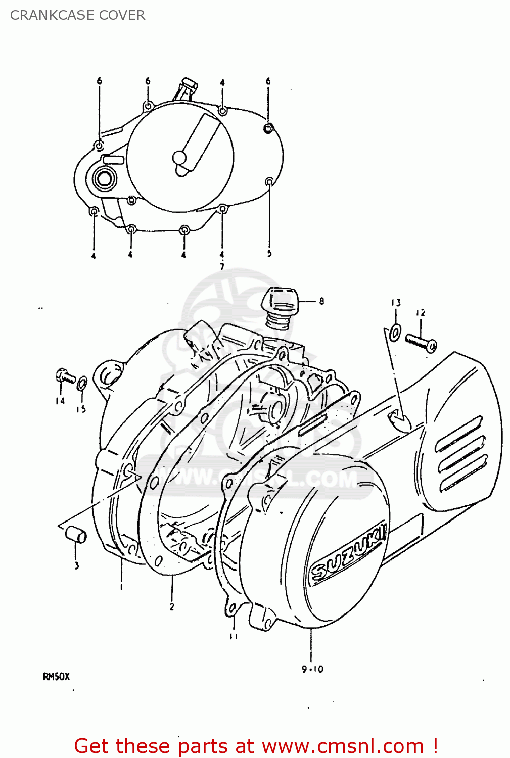 CRANKCASE COVER RM50 1978 (C)