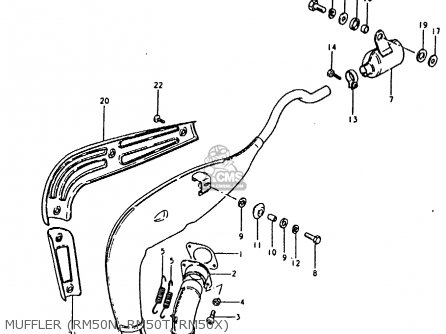 MUFFLER (RM50N, RM50T, RM50X) - RM50 1978 (C)