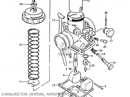 CARBURETOR (RM50N, RM50T, RM50X) - RM50 1978 (C)