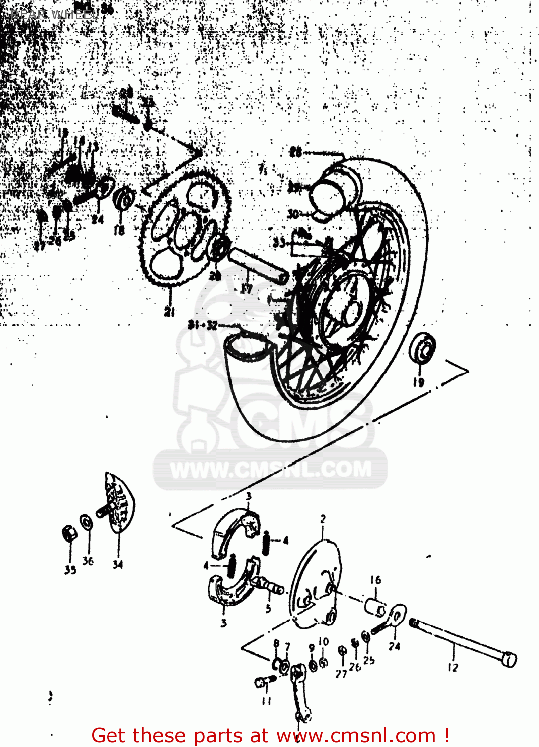 REAR WHEEL RM50 1979 (N) USA (E03)