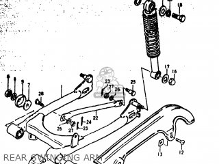 REAR SWINGING ARM - RM50 1979 (N) USA (E03)