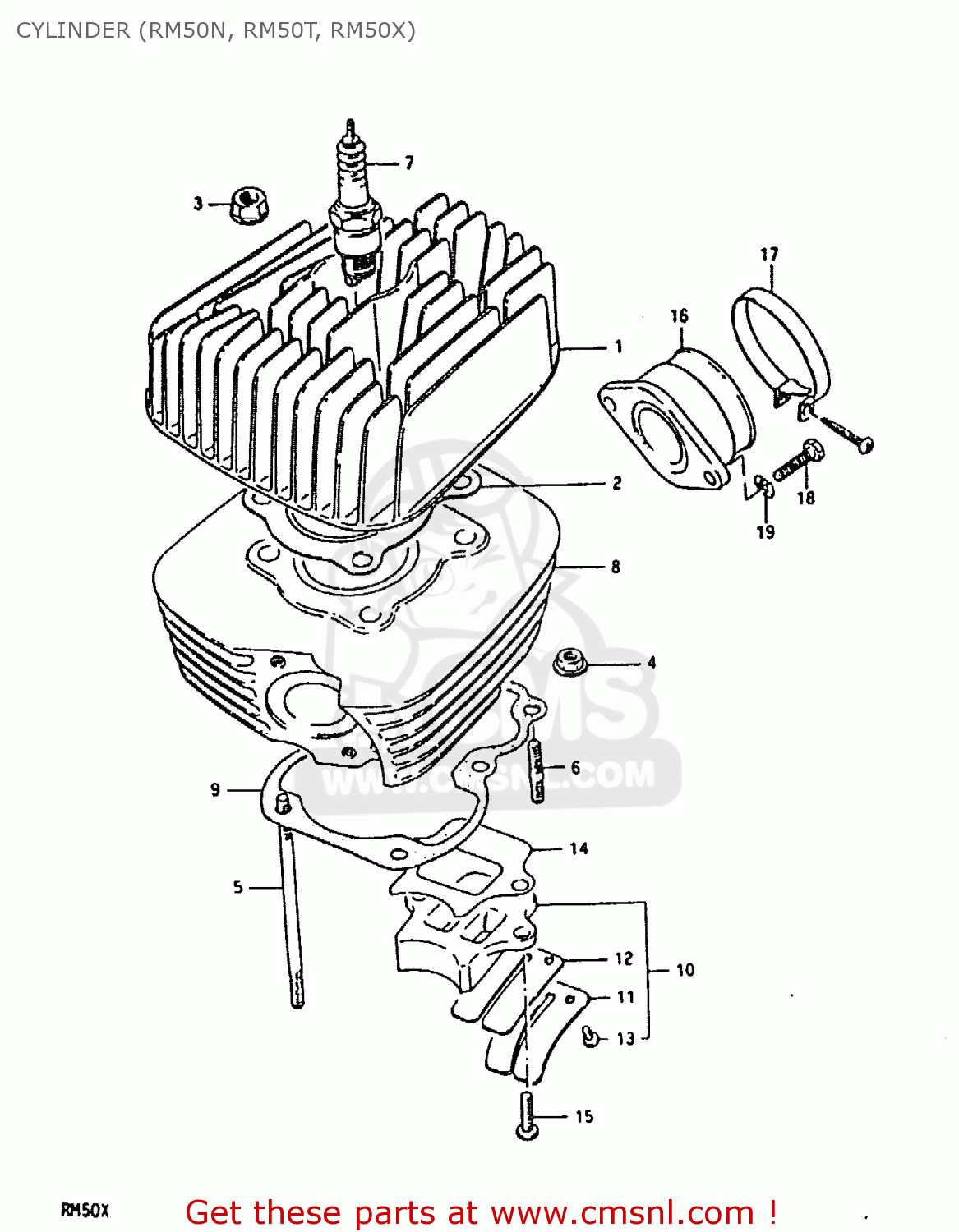 CYLINDER (RM50N, RM50T, RM50X) RM50 1979 (N)
