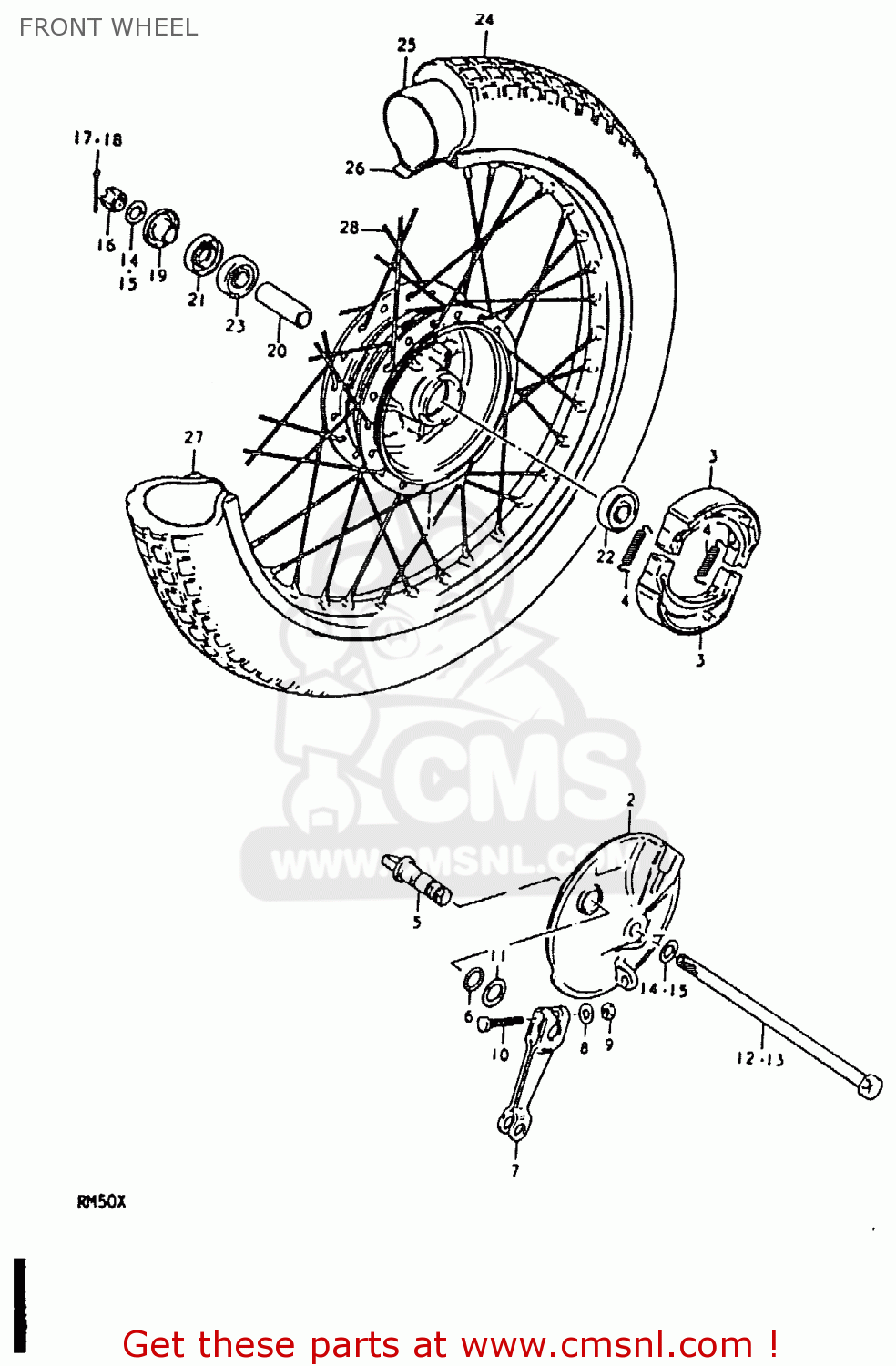 FRONT WHEEL RM50 1979 (N)