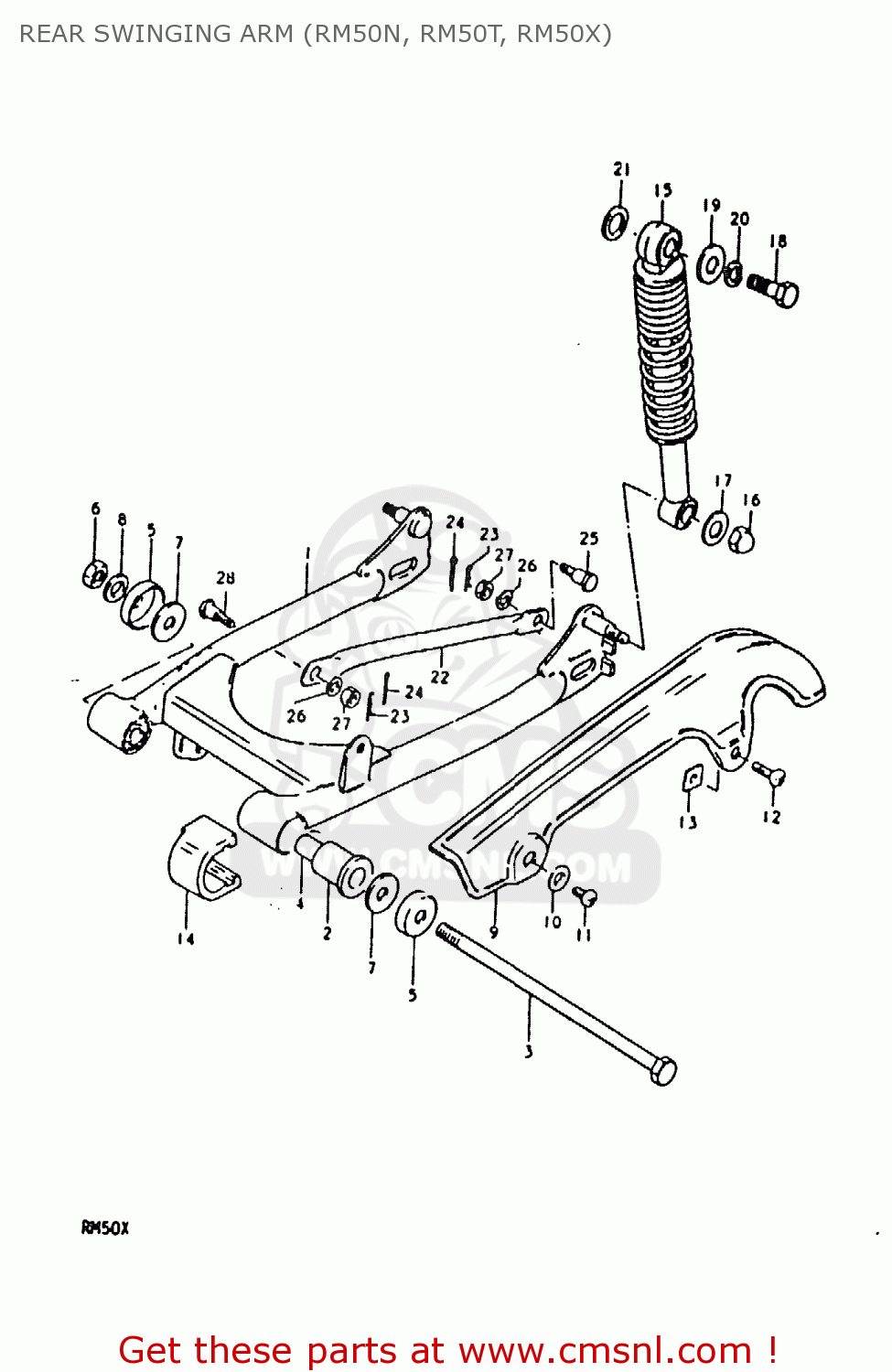 REAR SWINGING ARM (RM50N, RM50T, RM50X) RM50 1979 (N)