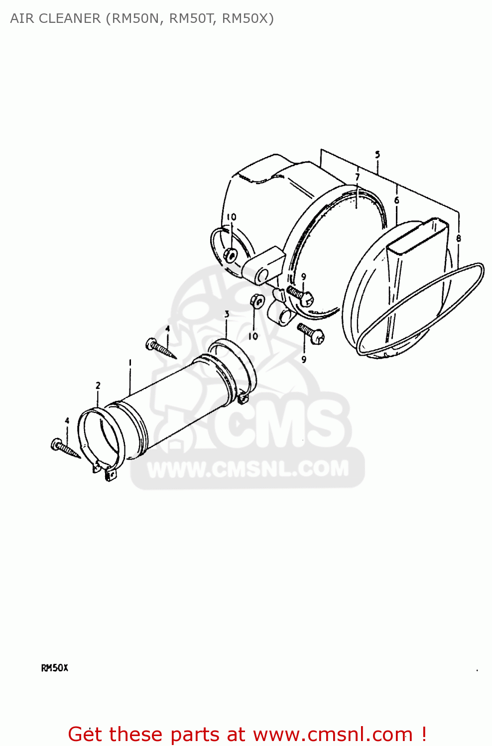 AIR CLEANER (RM50N, RM50T, RM50X) RM50 1979 (N)