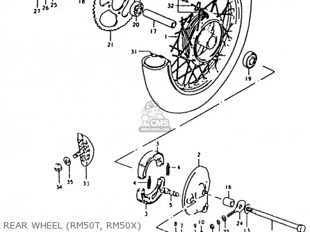 REAR WHEEL (RM50T, RM50X) - RM50 1979 (N)