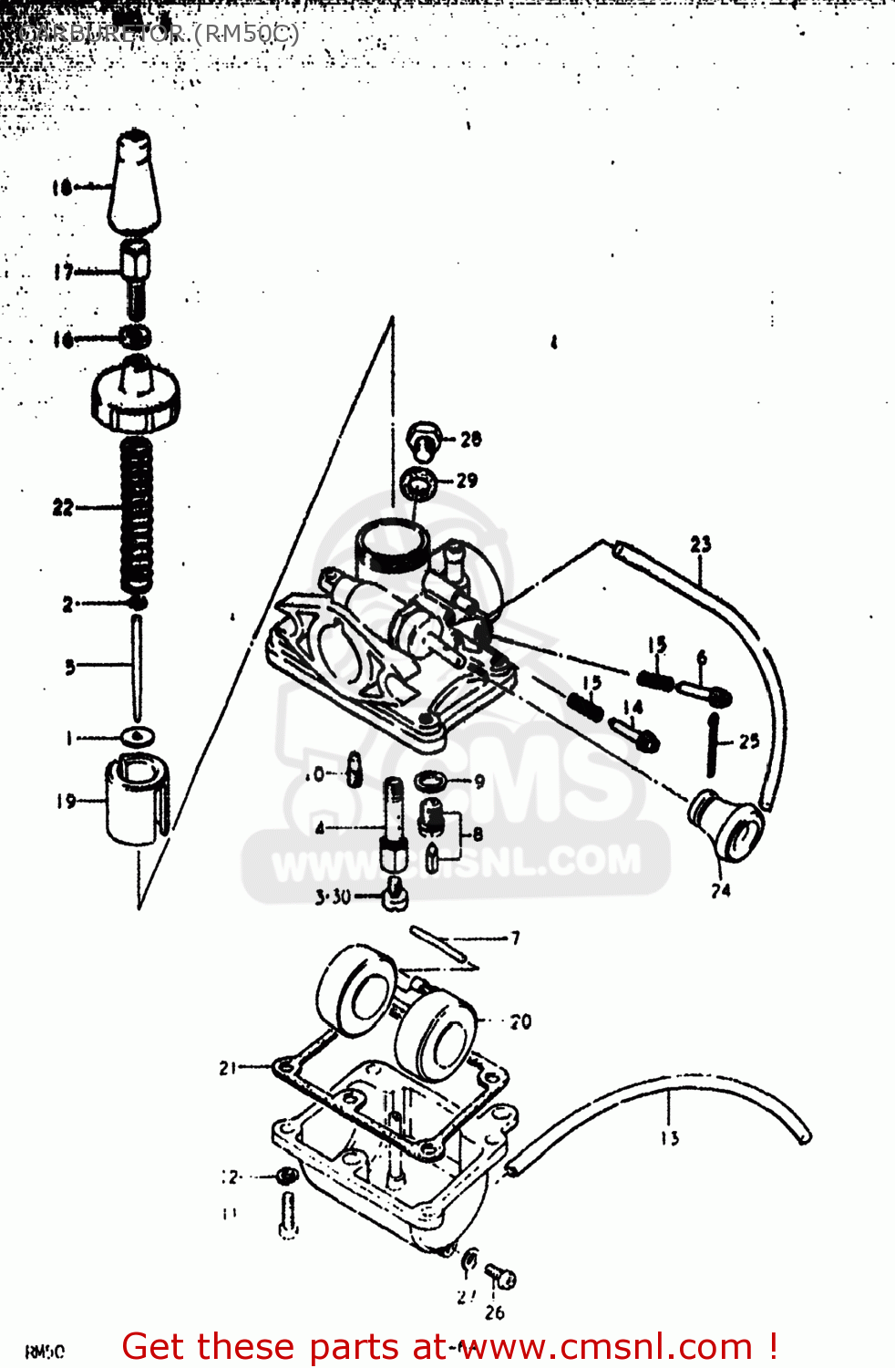 CARBURETOR (RM50C) RM50 1980 (T) USA (E03)