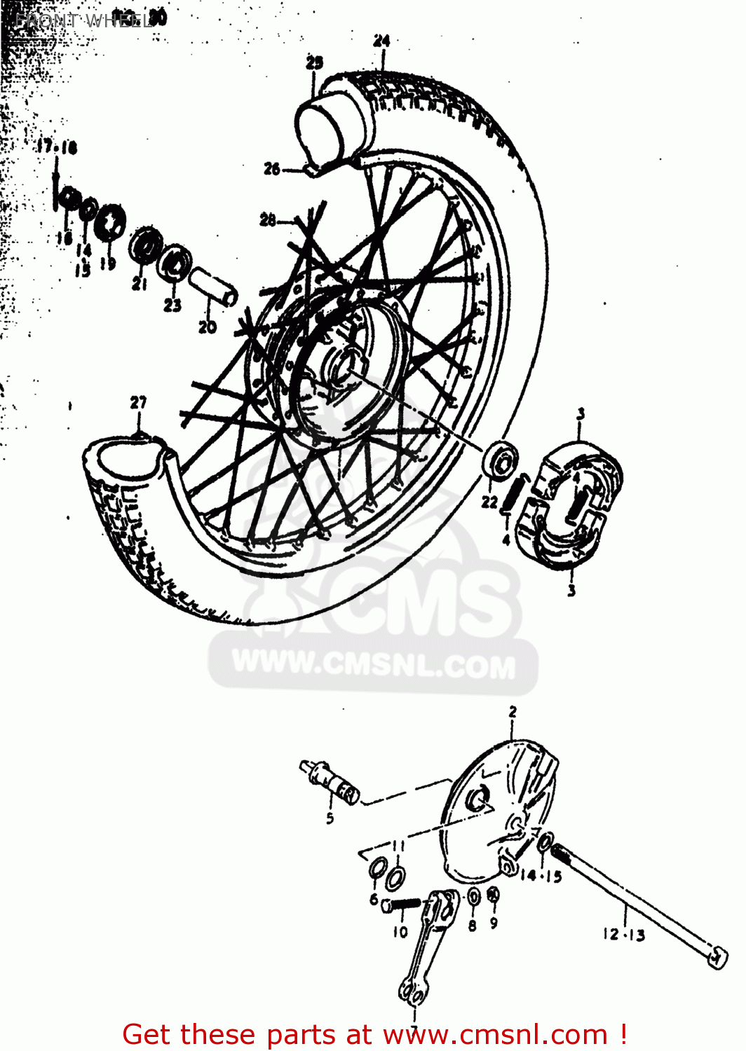 FRONT WHEEL RM50 1980 (T) USA (E03)