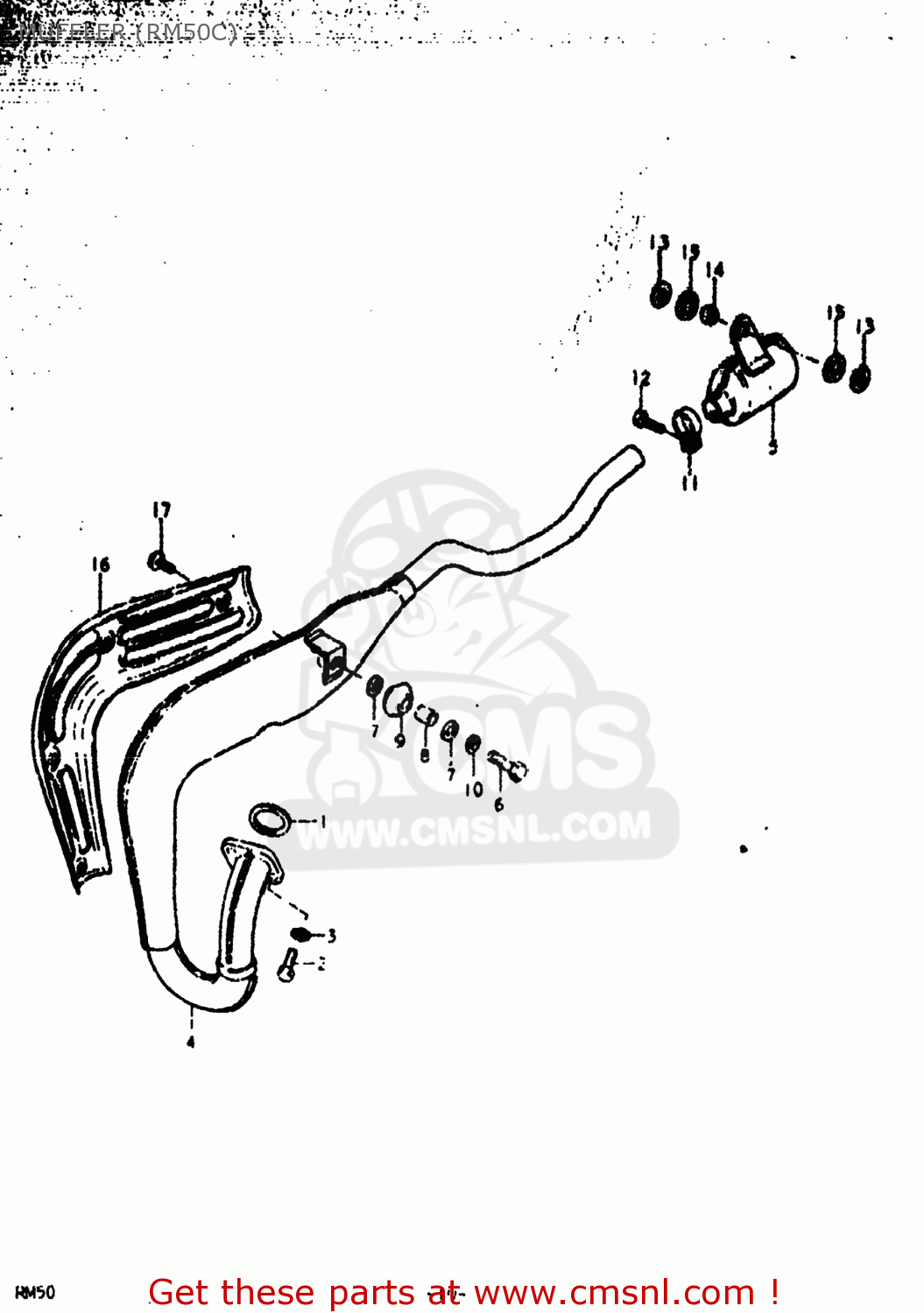 MUFFLER (RM50C) RM50 1980 (T) USA (E03)