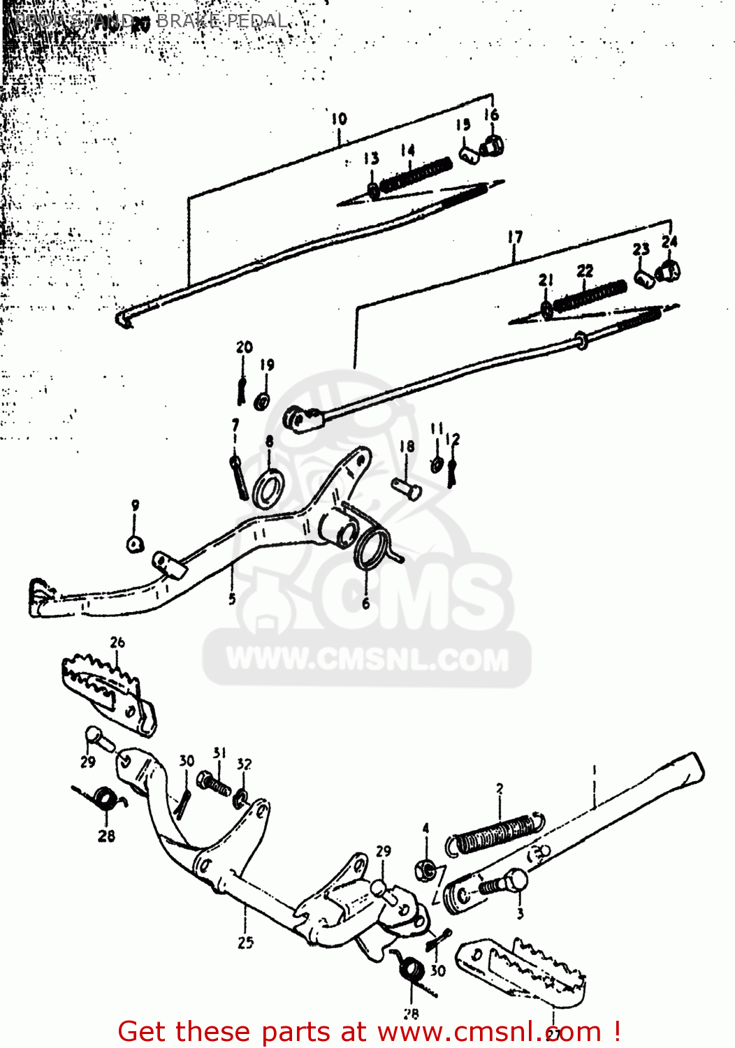 PROP STAND - BRAKE PEDAL RM50 1980 (T) USA (E03)