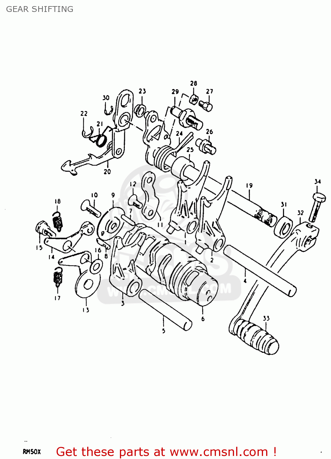 GEAR SHIFTING RM50 1980 (T)