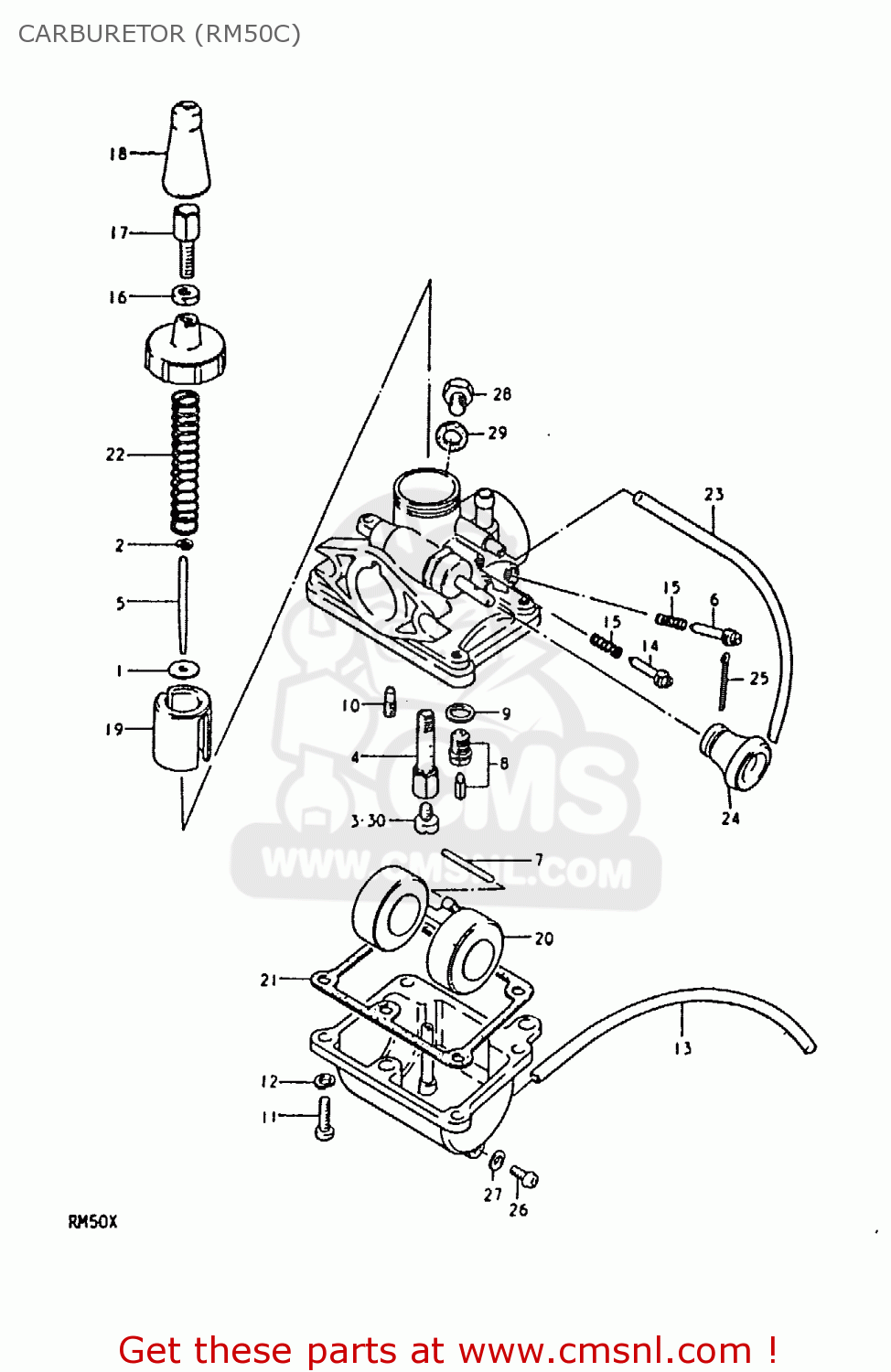 CARBURETOR (RM50C) RM50 1980 (T)