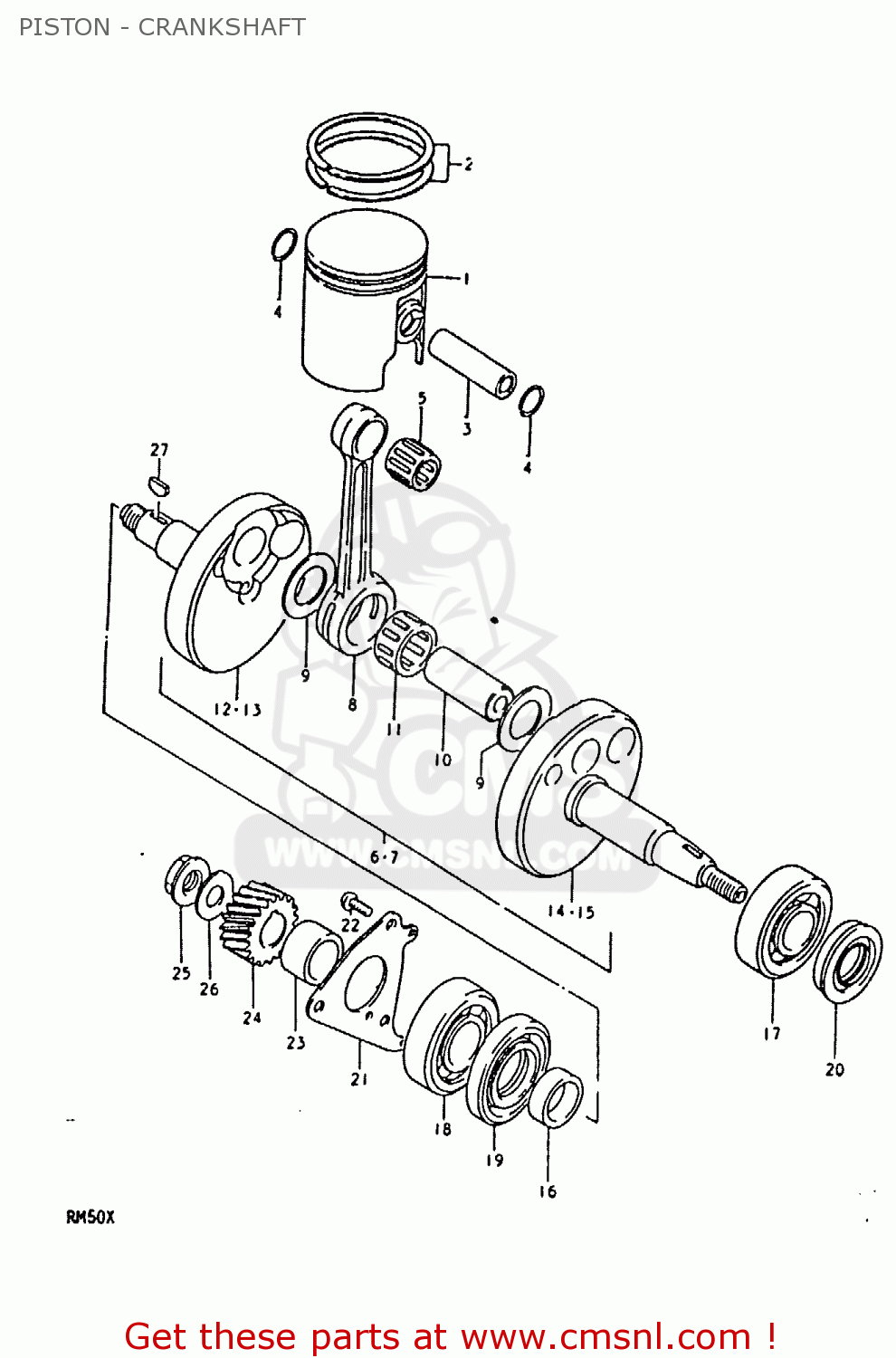 PISTON - CRANKSHAFT RM50 1981 (X)