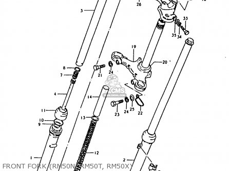 FRONT FORK (RM50N, RM50T, RM50X) - RM50 1981 (X)