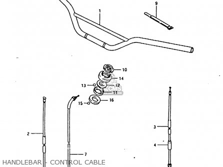 HANDLEBAR - CONTROL CABLE - RM50 1981 (X)