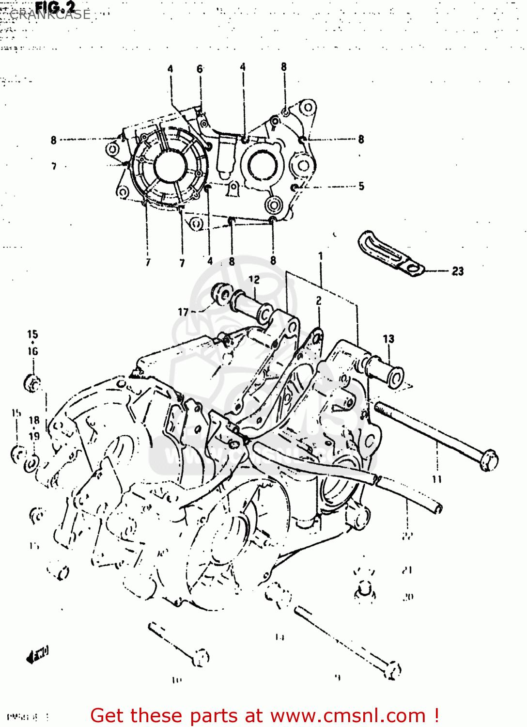 CRANKCASE RM500 1983 (D) USA (E03)