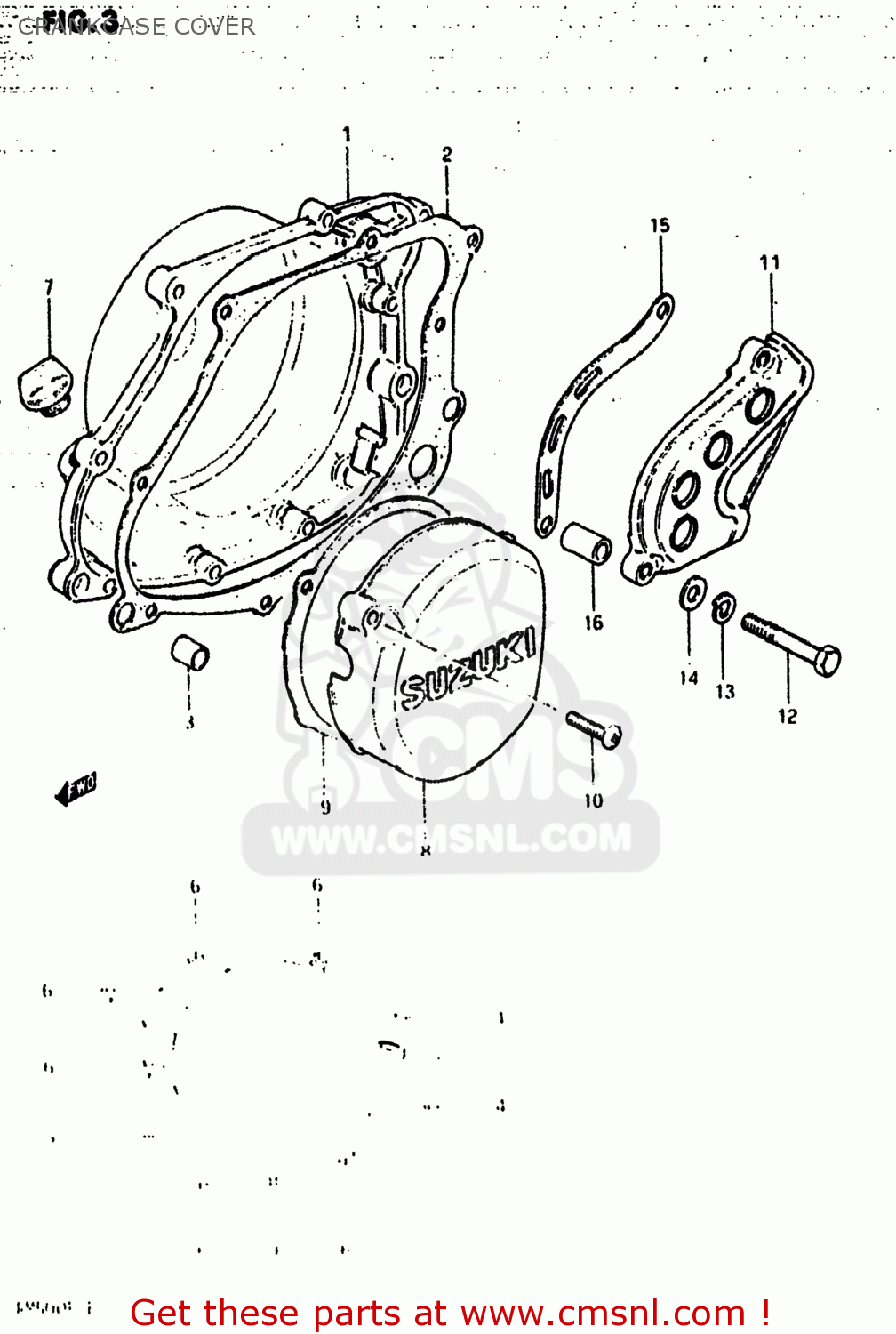 CRANKCASE COVER RM500 1983 (D) USA (E03)