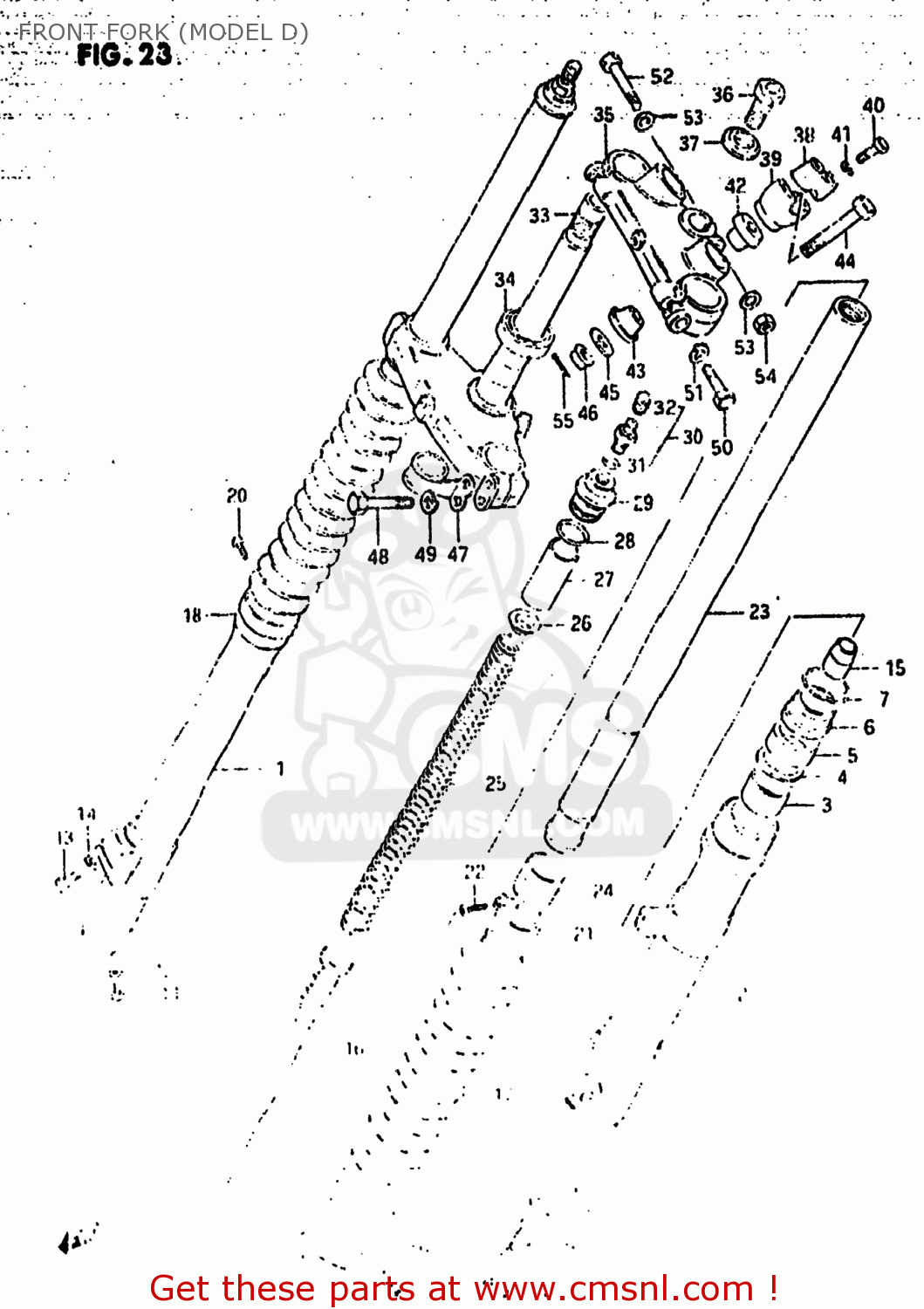 FRONT FORK (MODEL D) RM500 1983 (D) USA (E03)