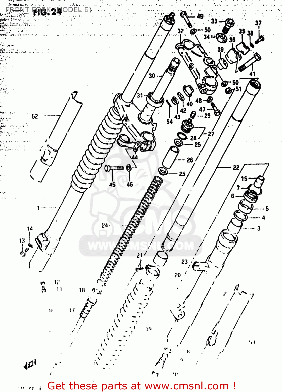 FRONT FORK (MODEL E) RM500 1983 (D) USA (E03)