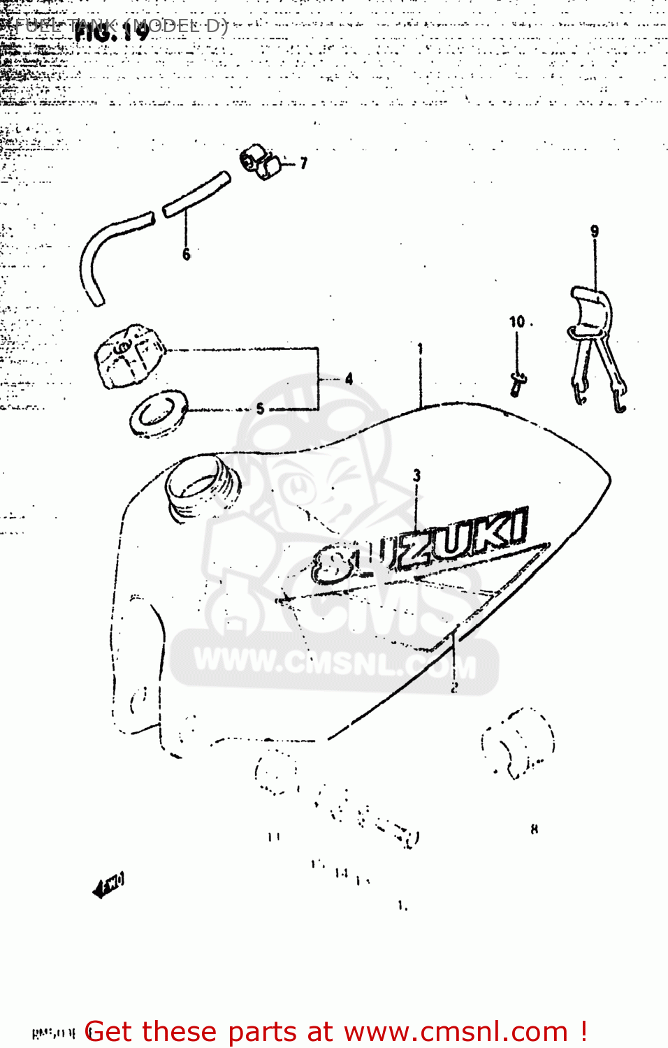 FUEL TANK (MODEL D) RM500 1983 (D) USA (E03)
