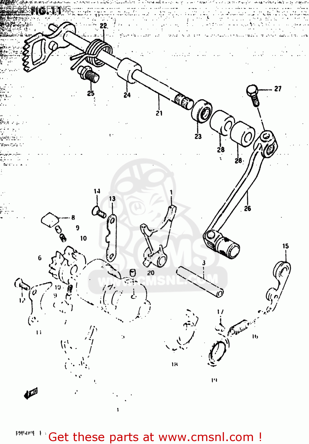 GEAR SHIFTING RM500 1983 (D) USA (E03)