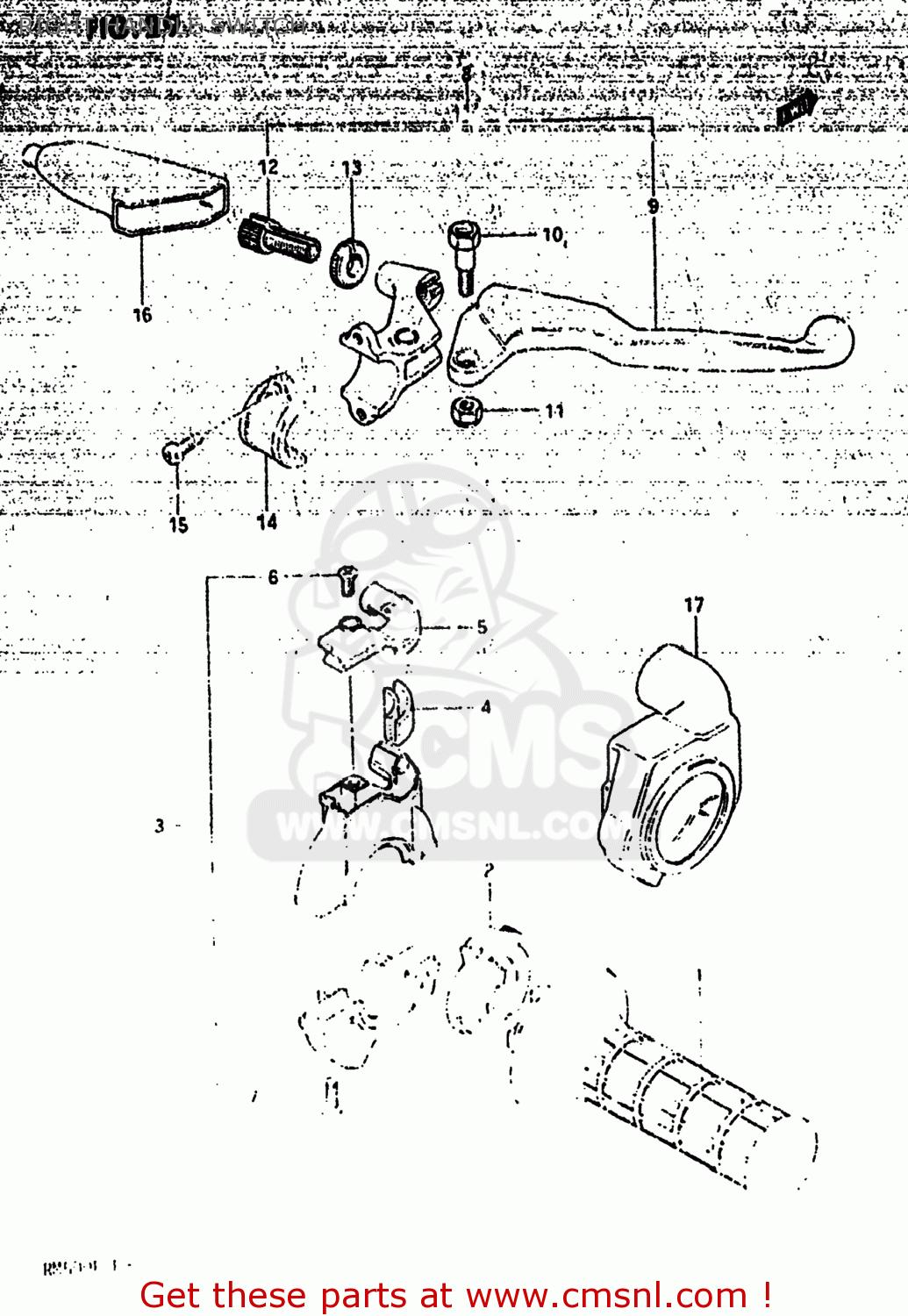 RIGHT HANDLE SWITCH RM500 1983 (D) USA (E03)