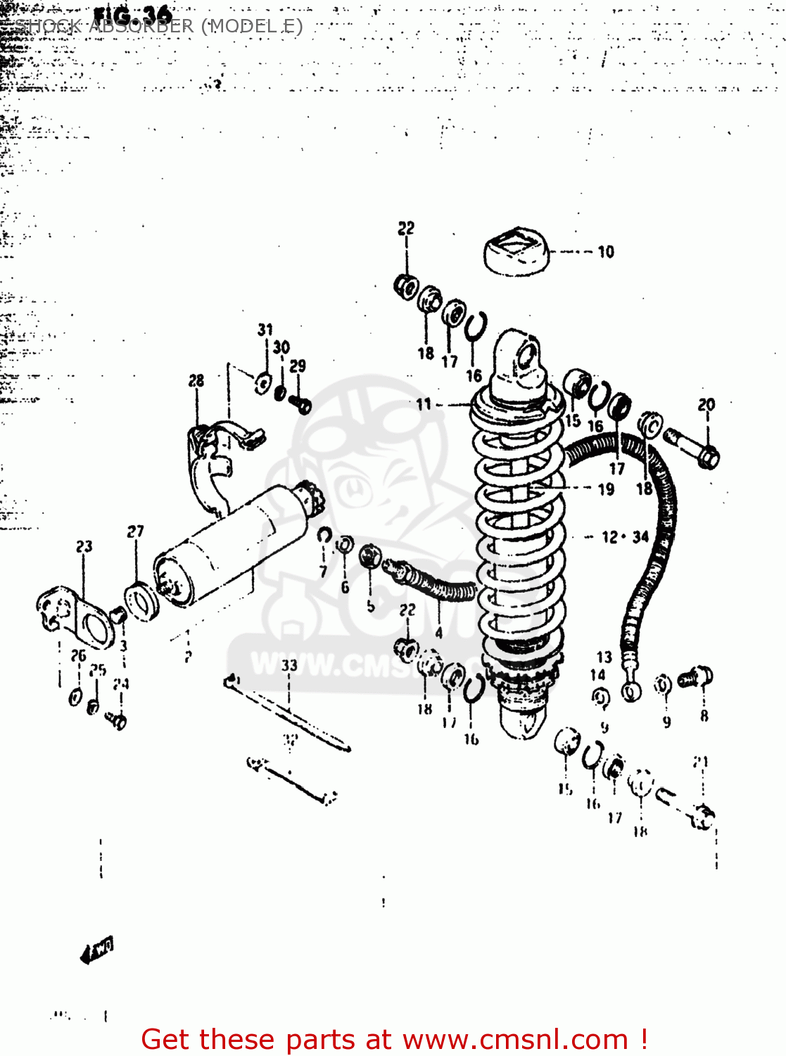 SHOCK ABSORBER (MODEL E) RM500 1983 (D) USA (E03)