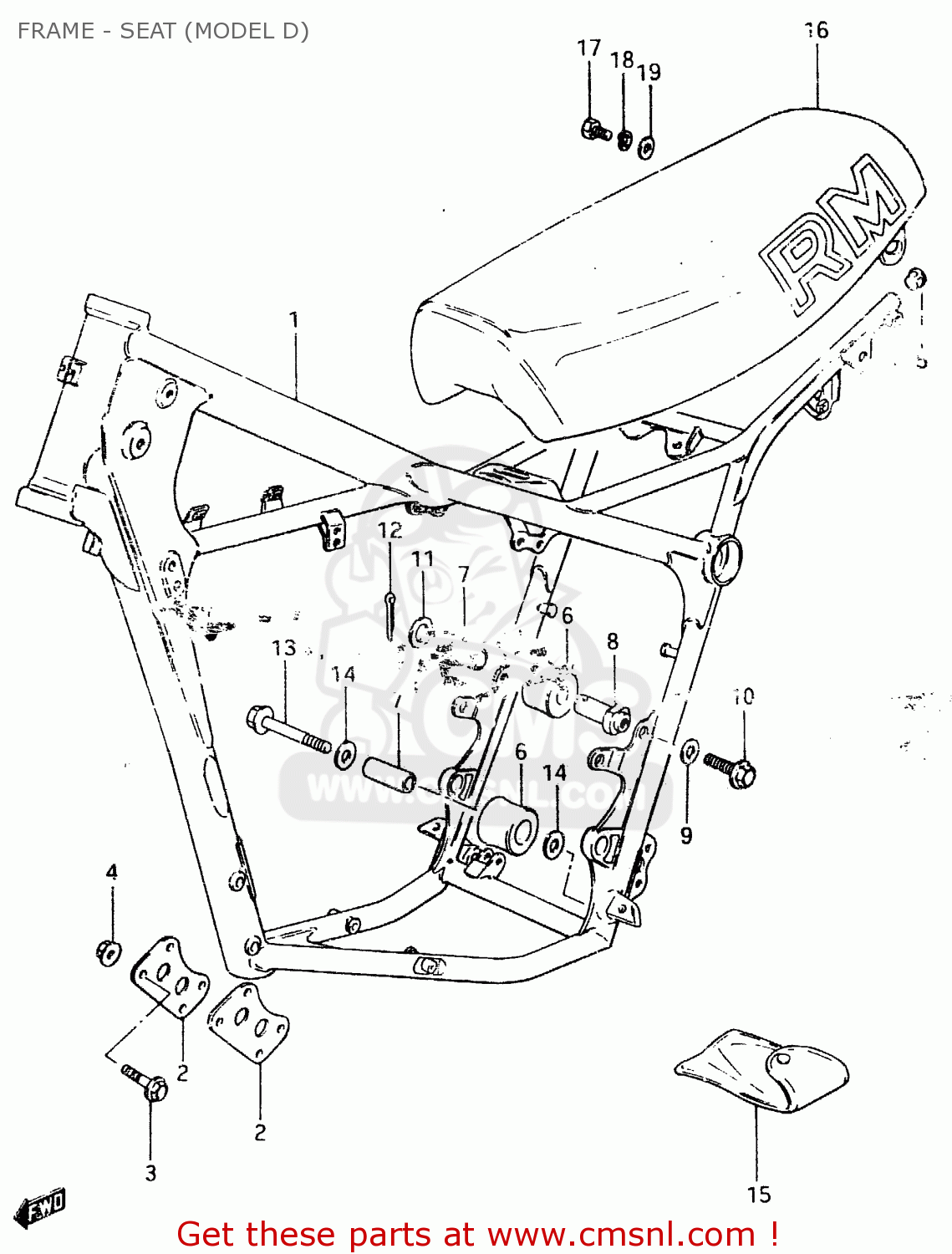 FRAME - SEAT (MODEL D) RM500 1983 (D)