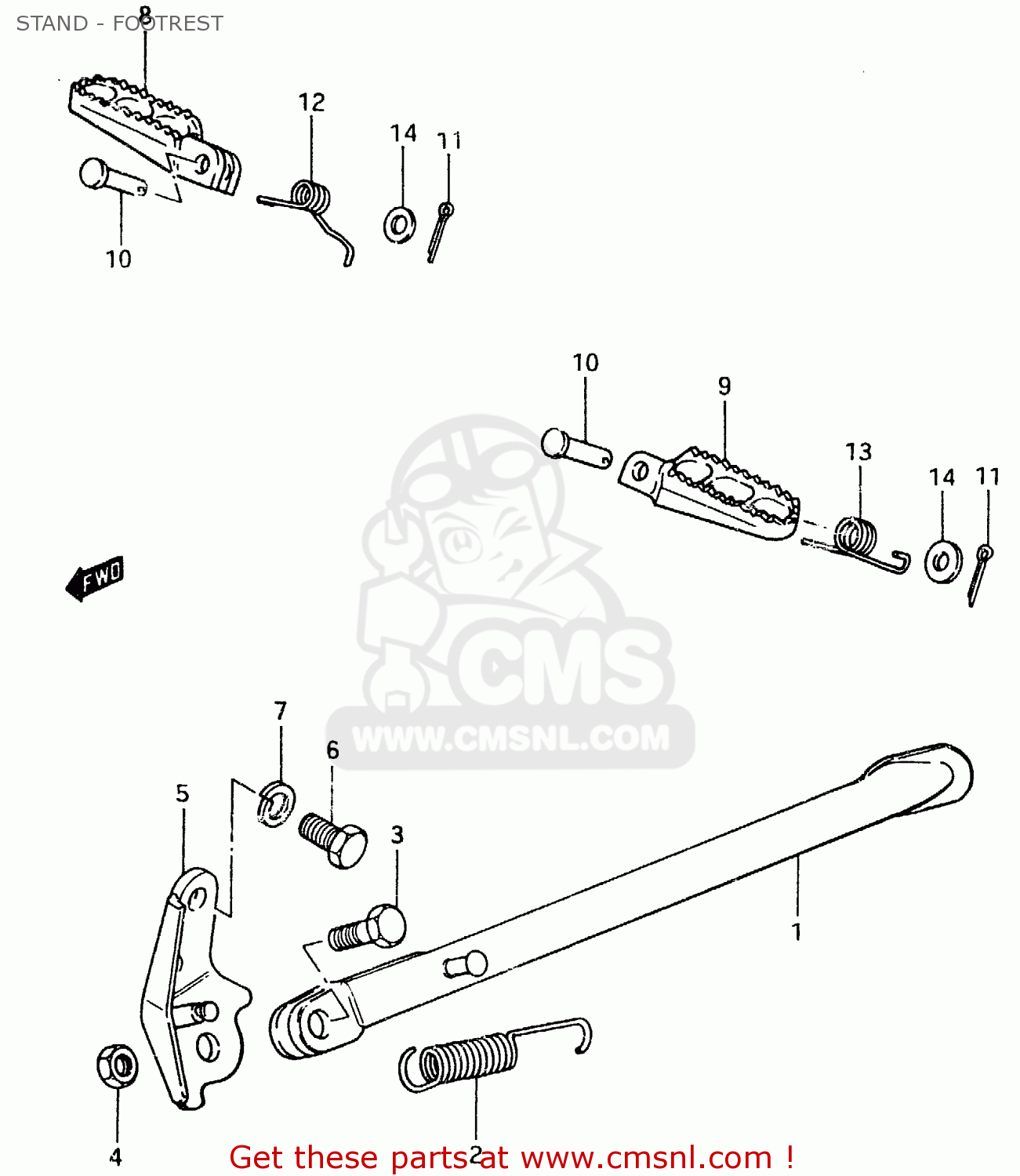 STAND - FOOTREST RM500 1983 (D)