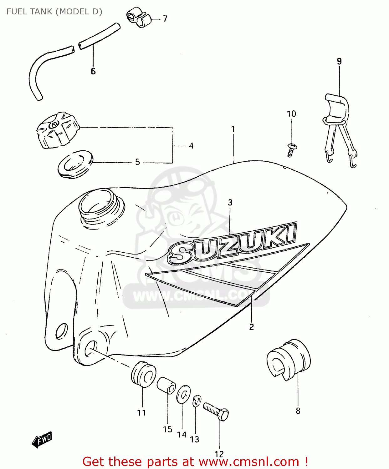 FUEL TANK (MODEL D) RM500 1983 (D)