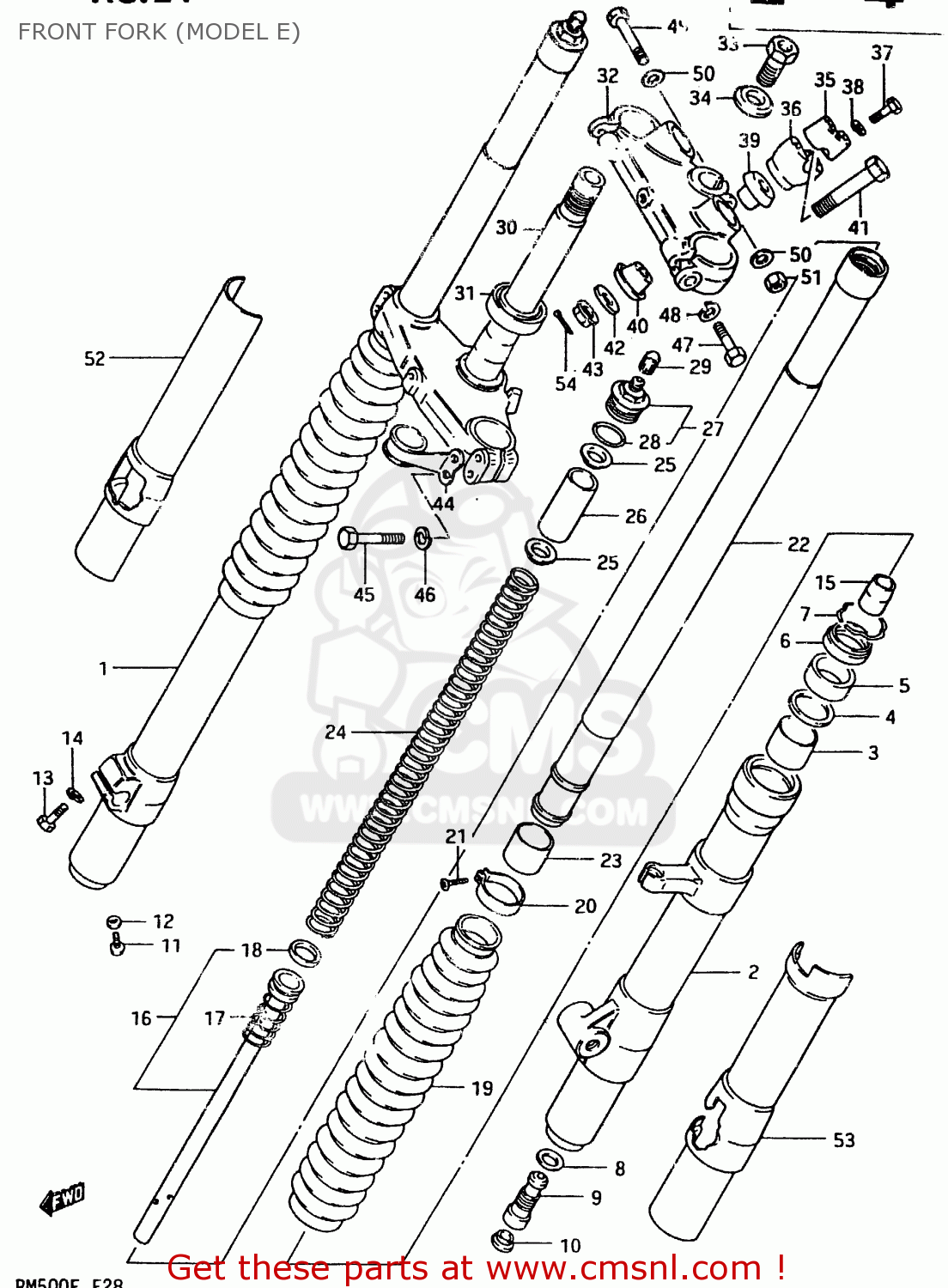 FRONT FORK (MODEL E) RM500 1983 (D)