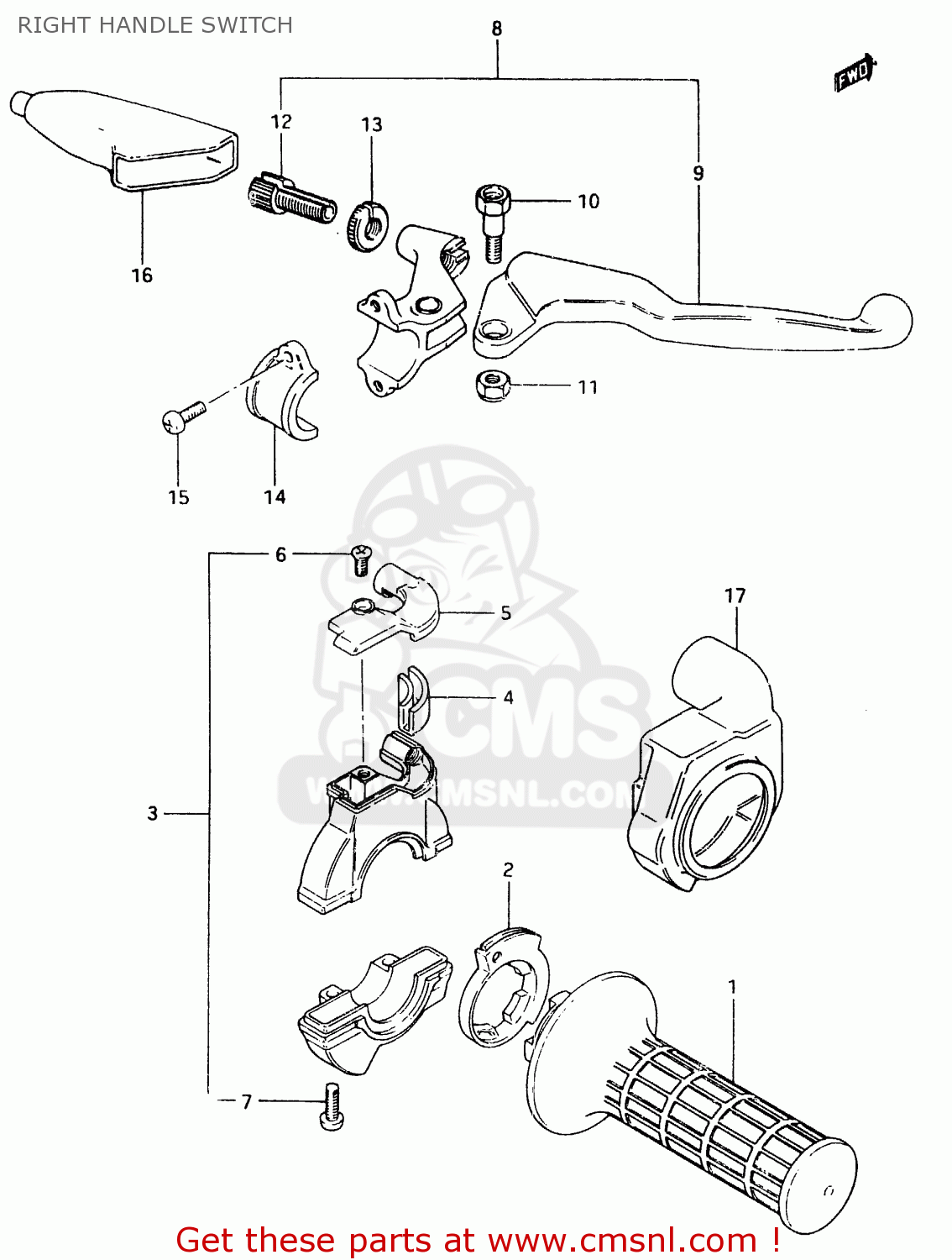 RIGHT HANDLE SWITCH RM500 1983 (D)