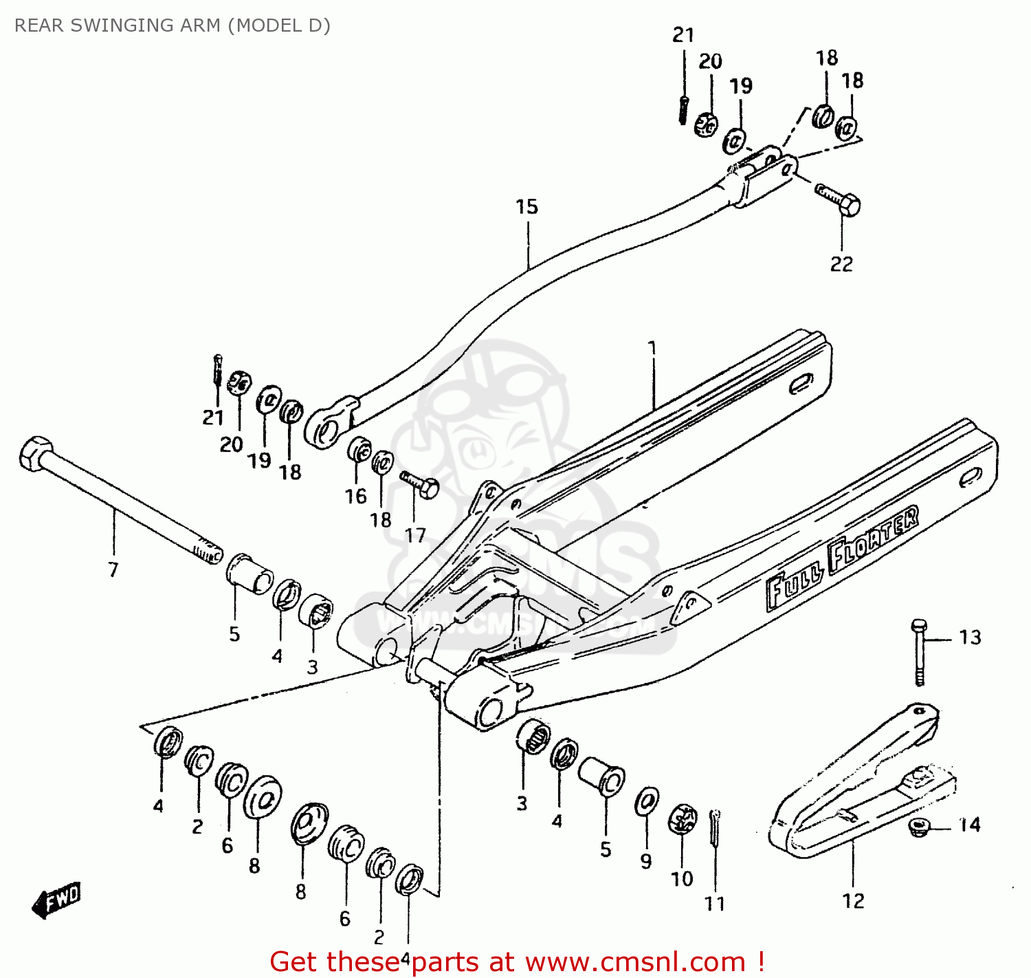 REAR SWINGING ARM (MODEL D) RM500 1983 (D)