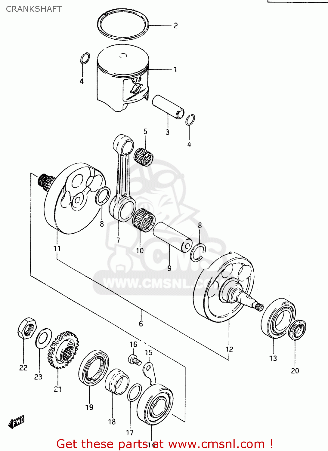 CRANKSHAFT RM500 1983 (D)