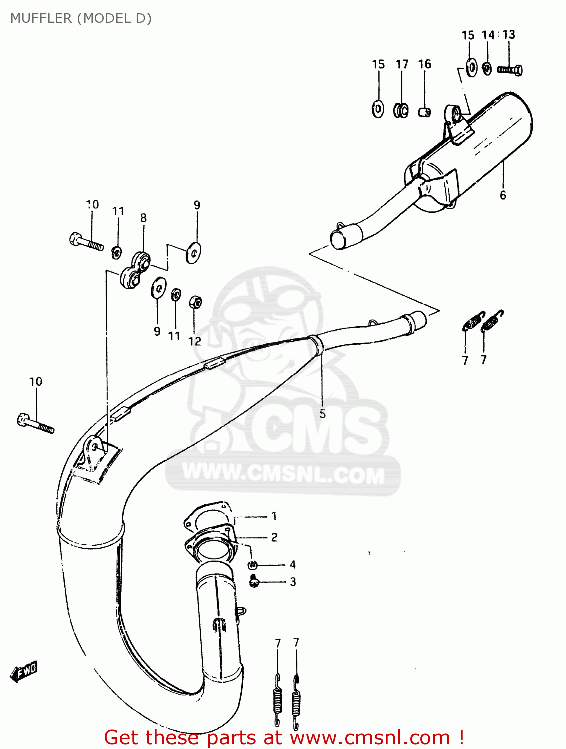 MUFFLER (MODEL D) RM500 1983 (D)
