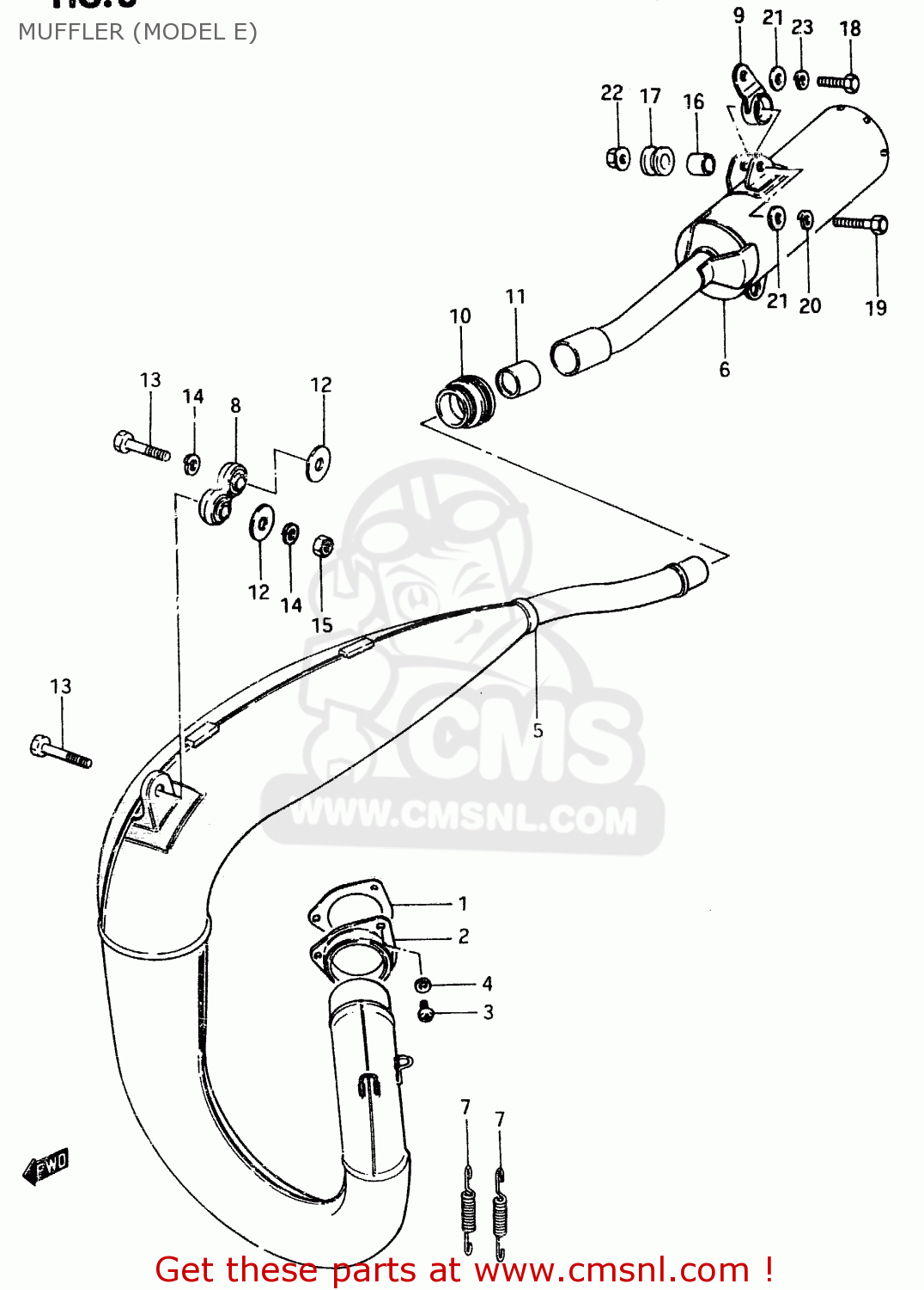 MUFFLER (MODEL E) RM500 1983 (D)