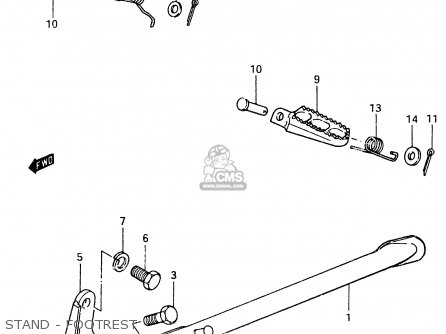 STAND - FOOTREST - RM500 1983 (D)