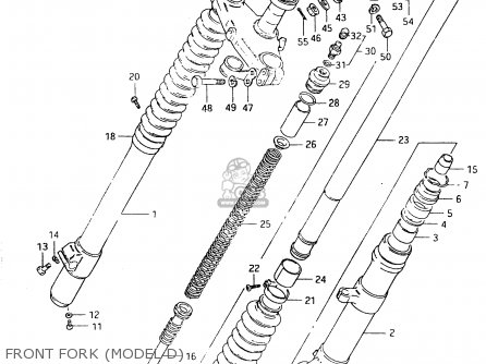 FRONT FORK (MODEL D) - RM500 1983 (D)