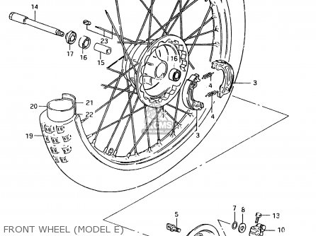 FRONT WHEEL (MODEL E) - RM500 1983 (D)