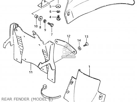 REAR FENDER (MODEL E) - RM500 1983 (D)