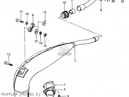 MUFFLER (MODEL E) - RM500 1983 (D)