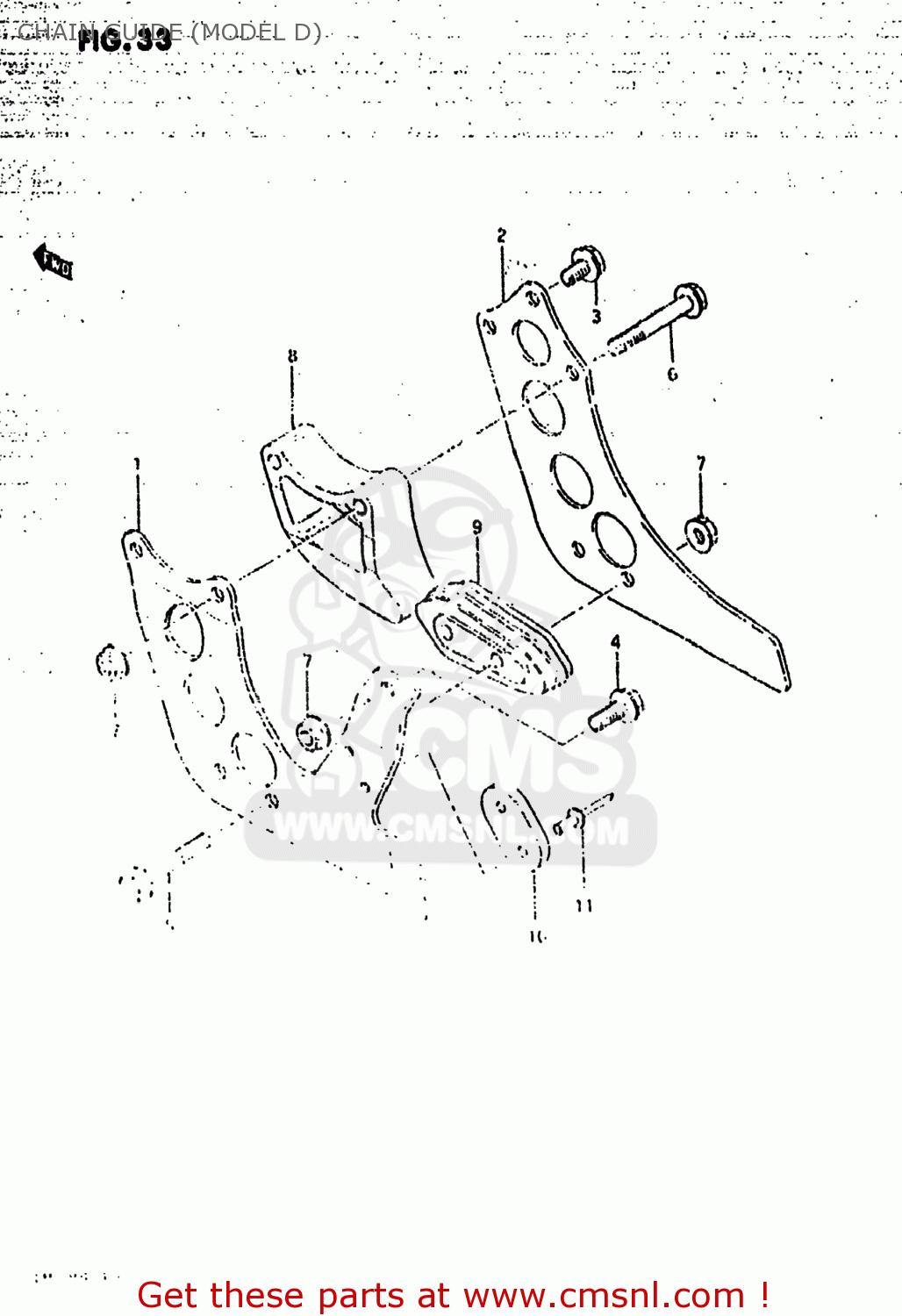 CHAIN GUIDE (MODEL D) RM500 1984 (E) USA (E03)