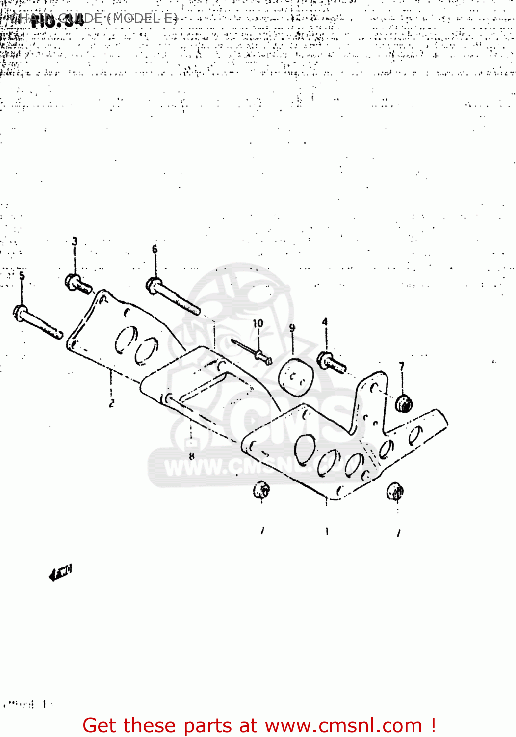 CHAIN GUIDE (MODEL E) RM500 1984 (E) USA (E03)