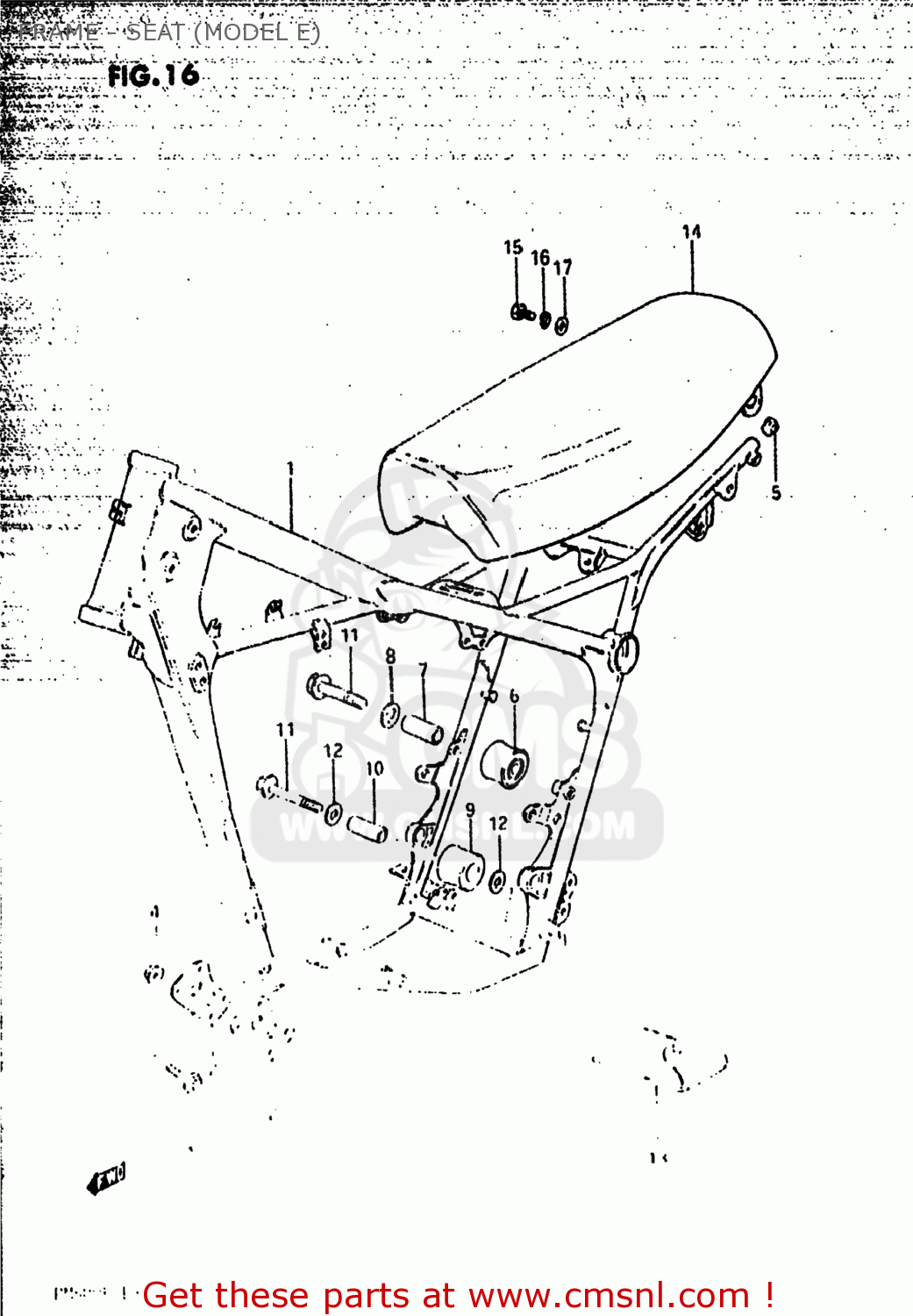 FRAME - SEAT (MODEL E) RM500 1984 (E) USA (E03)