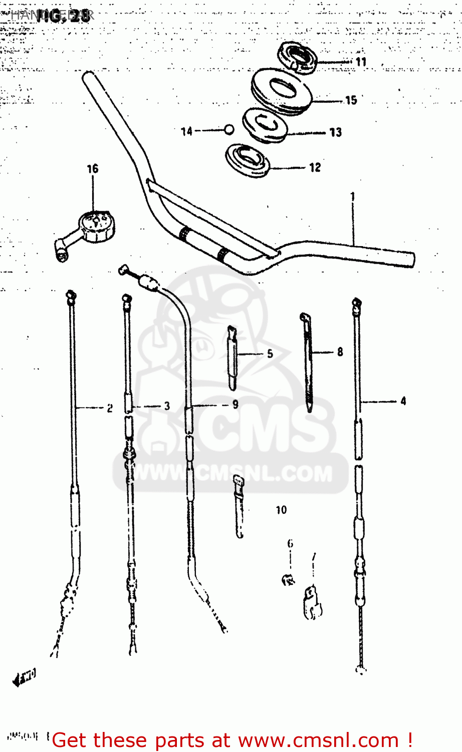 HANDLEBAR RM500 1984 (E) USA (E03)