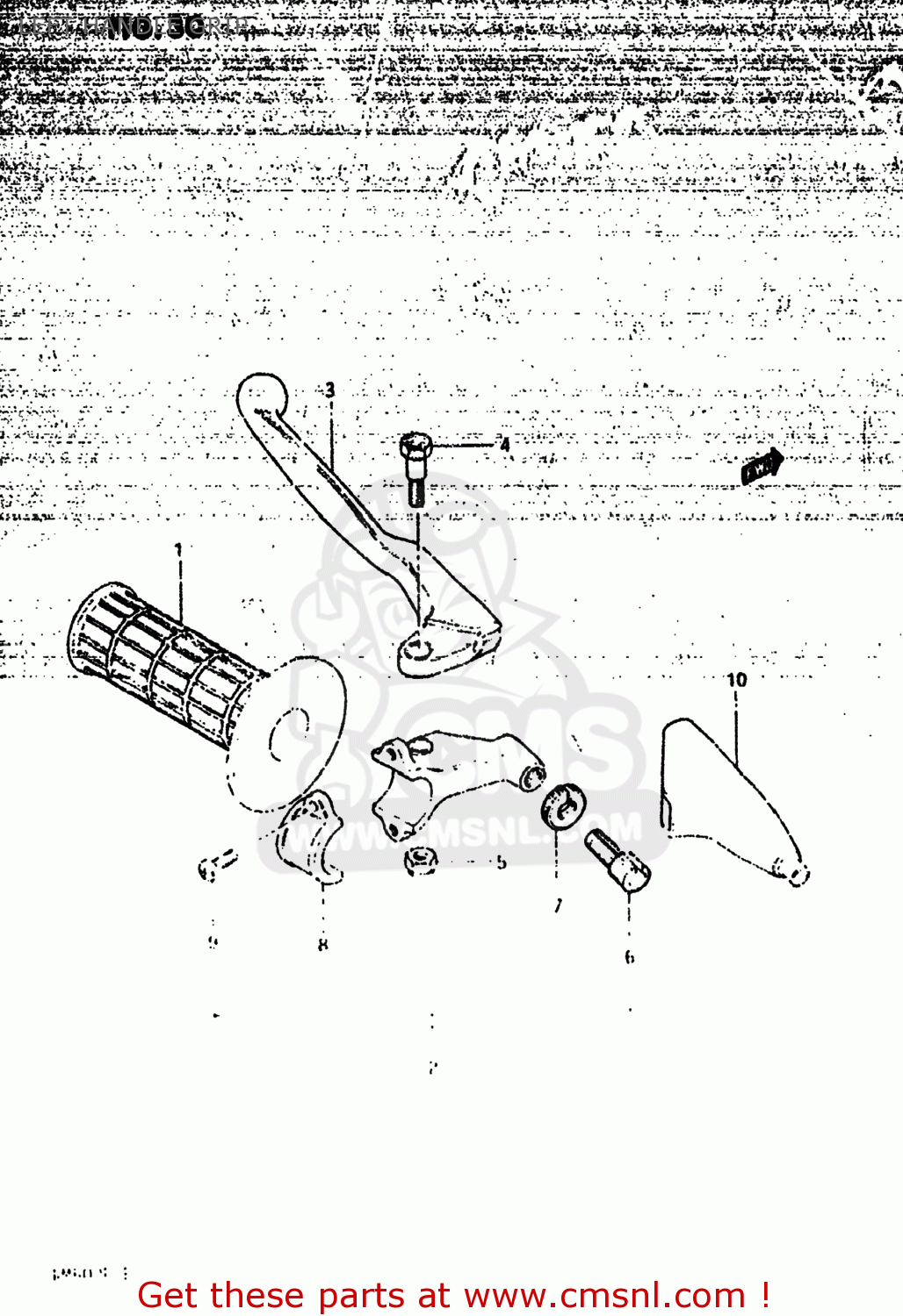 LEFT HANDLE GRIP RM500 1984 (E) USA (E03)