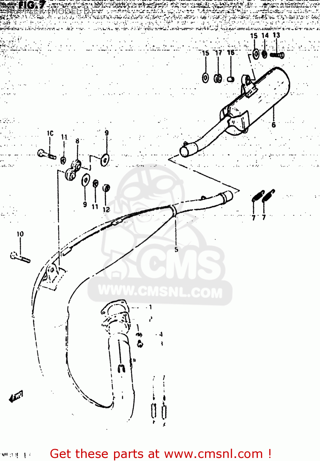MUFFLER (MODEL D) RM500 1984 (E) USA (E03)